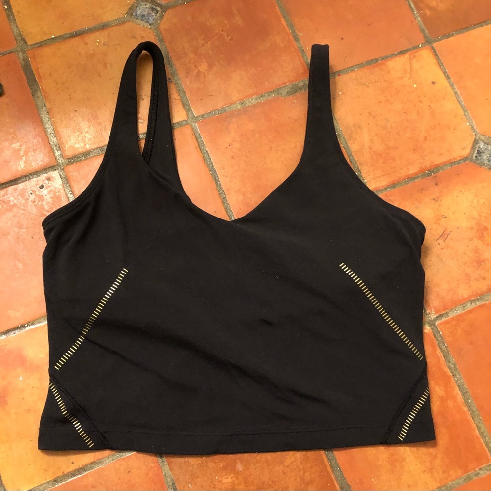 LULULEMON BLACK AND GOLD ALIGN TANK SIZE 8 Align Tank *Gold